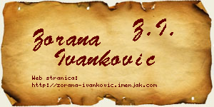 Zorana Ivanković vizit kartica